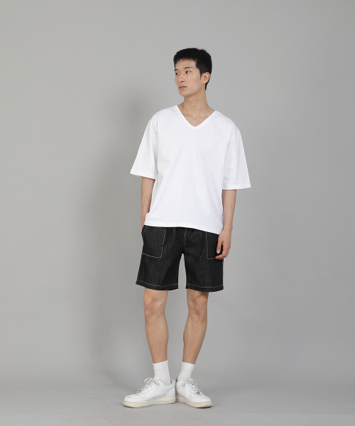 SAINTCREW(セントクルー)の「無地Vネック5部半袖TシャツVHR-895ホワイト(Tシャツ/カットソー・メンズ・その他・MEDIUM/LARGE/X-LARGE/XX-LARGE/XXX-LARGE/XXXX-LARGE)」の9枚目の写真