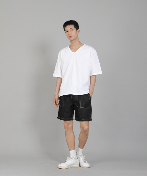 SAINTCREW(セントクルー)の「無地Vネック5部半袖TシャツVHR-895ホワイト(Tシャツ/カットソー・メンズ・その他・MEDIUM/LARGE/X-LARGE/XX-LARGE/XXX-LARGE/XXXX-LARGE)」の8枚目の写真