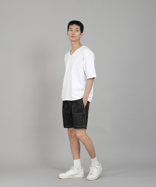 SAINTCREW(セントクルー)の「無地Vネック5部半袖TシャツVHR-895ホワイト(Tシャツ/カットソー・メンズ・その他・MEDIUM/LARGE/X-LARGE/XX-LARGE/XXX-LARGE/XXXX-LARGE)」の6枚目の写真