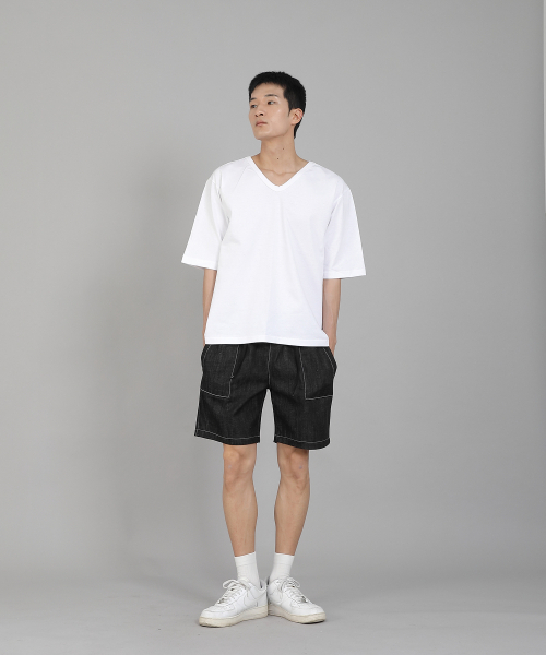 SAINTCREW(セントクルー)の「無地Vネック5部半袖TシャツVHR-895ホワイト(Tシャツ/カットソー・メンズ・その他・MEDIUM/LARGE/X-LARGE/XX-LARGE/XXX-LARGE/XXXX-LARGE)」の3枚目の写真