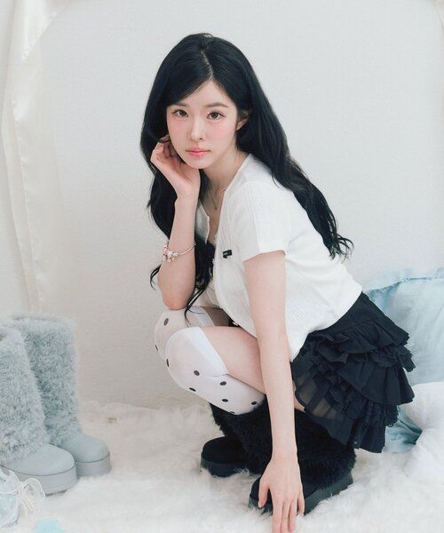 OLIVE des OLIVE（オリーブデオリーブ）の「Milky Star アンサンブル（アンサンブル・レディース・オフホワイト/ピンク/サックスブルー/ブラック・FREE）」の6枚目の写真