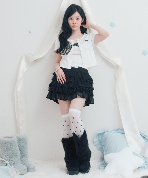 OLIVE des OLIVE（オリーブデオリーブ）の「Milky Star アンサンブル（アンサンブル・レディース・オフホワイト/ピンク/サックスブルー/ブラック・FREE）」の12枚目の写真