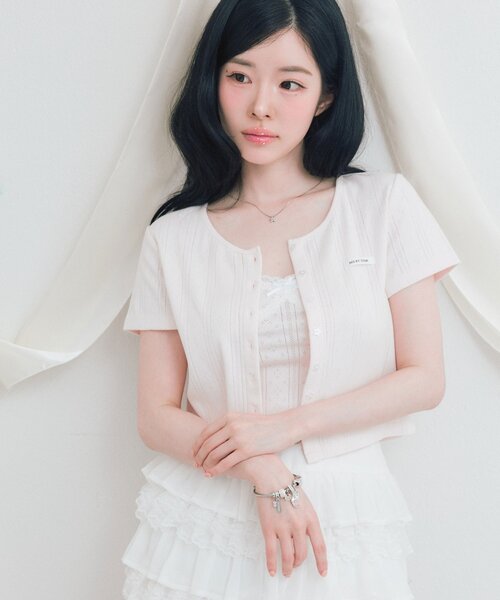 OLIVE des OLIVE（オリーブデオリーブ）の「Milky Star アンサンブル（アンサンブル・レディース・オフホワイト/ピンク/サックスブルー/ブラック・FREE）」の4枚目の写真