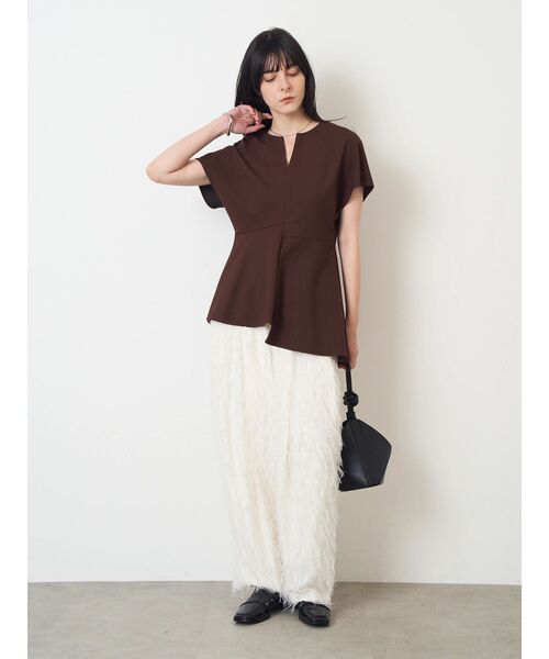 ELENDEEK(エレンディーク)の「フリンジイージタックパンツ(その他パンツ・レディース・ブラック/オフホワイト・2/1)」の16枚目の写真