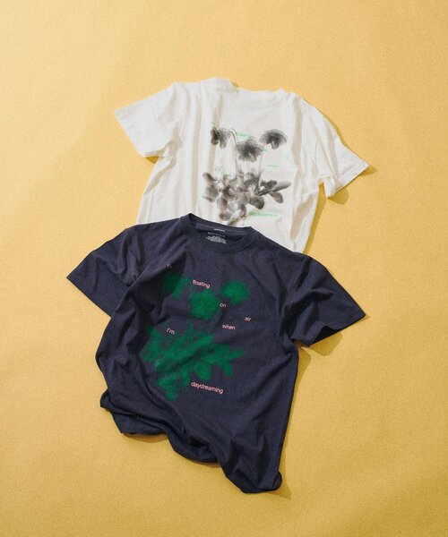 WHIMSIC(ウィムジック)の「【UNISEX/2サイズ展開】フローティング オン エアー シルクスクリーンプリントT(Tシャツ/カットソー・メンズ・ホワイト/ネイビー/ブラウン・1/2)」の16枚目の写真