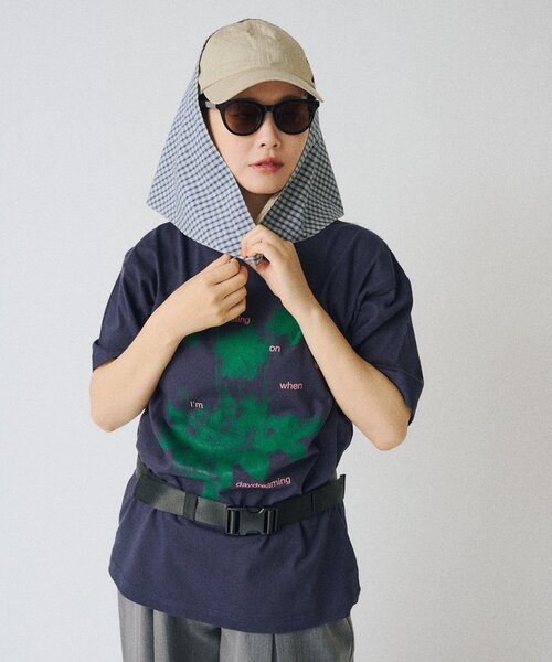 WHIMSIC(ウィムジック)の「【UNISEX/2サイズ展開】フローティング オン エアー シルクスクリーンプリントT(Tシャツ/カットソー・メンズ・ホワイト/ネイビー/ブラウン・1/2)」の19枚目の写真