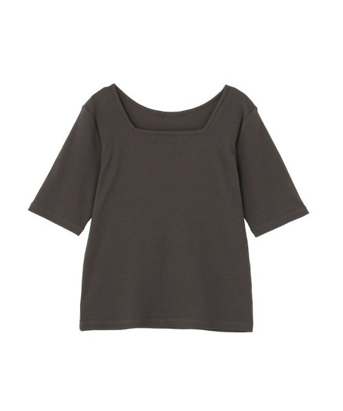 AMERICAN HOLIC(アメリカンホリック)の「【接触冷感・UVカット】スクエアネック5分袖プルオーバー(Tシャツ/カットソー・レディース・チャコールグレー/オフホワイト/モカ/ホワイト系その他・M/L)」の14枚目の写真