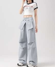 ラップスカートレイヤードタック入りパンツ