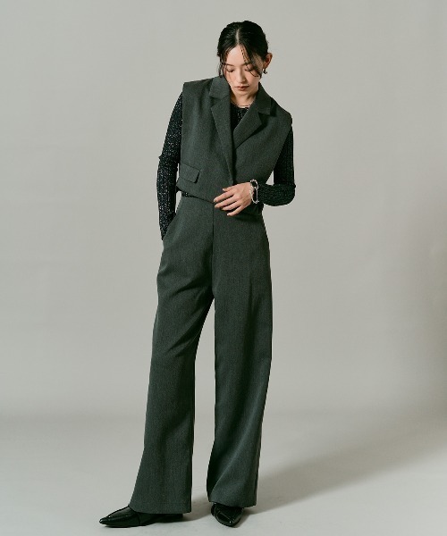 W:Huku(フーク)の「アシンメトリー ラメ ウール カーディガン / Asymmetric Lame Wool-Blend Cardigan(ニット/セーター・レディース・ブラック/オフホワイト/チャコール・FREE)」の16枚目の写真