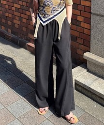 [ 接触冷感 ] 選べるサイズ 防シワウエストゴムワイドパンツ