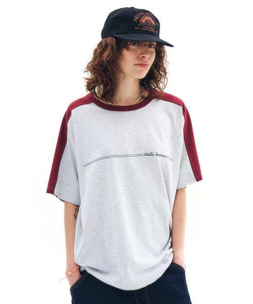 HELLO SUNRISE(ハローサンライズ)の「HS Longboard Tee_L.Gray(Tシャツ/カットソー・レディース・ライトグレー・SMALL/MEDIUM/LARGE)」の1枚目の写真