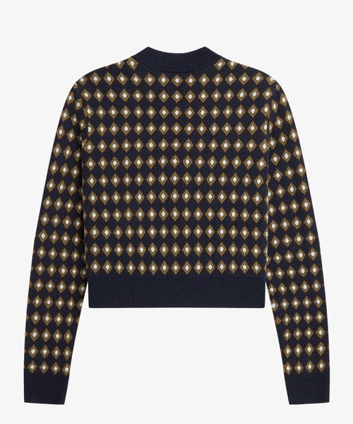 FRED PERRY（フレッドペリー）の「【先行予約受付中】Boucle Jacquard Knitted Top／ブークレジャガードニットトップ（ニット/セーター・レディース・ネイビー・10）」の9枚目の写真