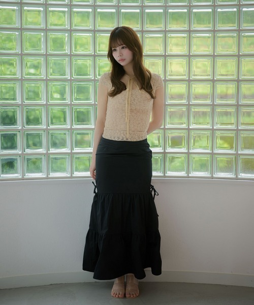 M DOLLY（エムドリー）の「Flower lace evelyn ribbon tops / フラワーレースエヴリンリボントップス（その他トップス・レディース・ベージュ/アイボリー・FREE）」の10枚目の写真