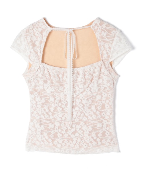 M DOLLY（エムドリー）の「Flower lace evelyn ribbon tops / フラワーレースエヴリンリボントップス（その他トップス・レディース・ベージュ/アイボリー・FREE）」の11枚目の写真