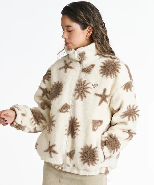 ROXY(ロキシー)の「ROXY/ロキシー ジャガードボアジャケット RJK264041(その他アウター・レディース・ライトブルー/ベージュ/キナリ・M/L)」の2枚目の写真
