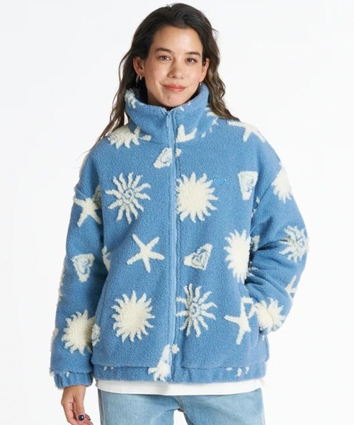 ROXY(ロキシー)の「ROXY/ロキシー ジャガードボアジャケット RJK264041(その他アウター・レディース・ライトブルー/ベージュ/キナリ・M/L)」の1枚目の写真