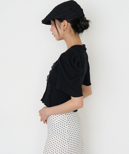 RAY CASSIN(レイカズン)の「【マルチウェイ】Vネックパワショルカーディガン / Tシャツ(Tシャツ/カットソー・レディース・ブラック/グレー/ホワイト・S)」の12枚目の写真