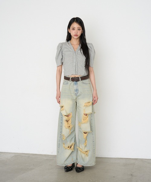 RAY CASSIN(レイカズン)の「【マルチウェイ】Vネックパワショルカーディガン / Tシャツ(Tシャツ/カットソー・レディース・ブラック/グレー/ホワイト・S)」の22枚目の写真