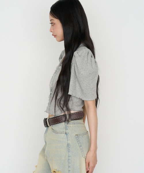 RAY CASSIN(レイカズン)の「【マルチウェイ】Vネックパワショルカーディガン / Tシャツ(Tシャツ/カットソー・レディース・ブラック/グレー/ホワイト・S)」の20枚目の写真