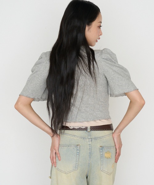 RAY CASSIN(レイカズン)の「【マルチウェイ】Vネックパワショルカーディガン / Tシャツ(Tシャツ/カットソー・レディース・ブラック/グレー/ホワイト・S)」の21枚目の写真