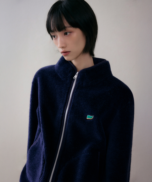 LEFTSEOUL（レフトソウル）の「リアルウールフリースジップアップ[ネイビー]（ムートンコート・レディース・ネイビー・SMALL/MEDIUM/LARGE）」の3枚目の写真