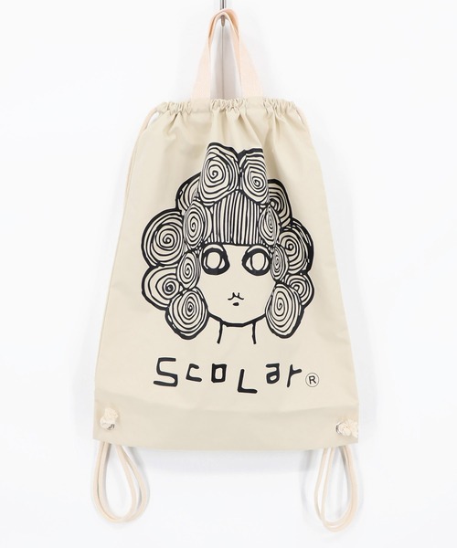 ScoLar(スカラー)の「662446:スカラーちゃん ナップサック(バックパック/リュック・レディース・ブラック/グリーン/レッド/アイボリー/パープル・FREE)」の2枚目の写真
