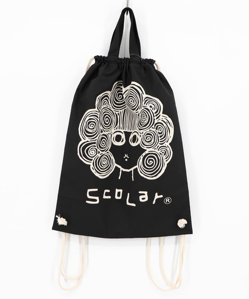 ScoLar(スカラー)の「662446:スカラーちゃん ナップサック(バックパック/リュック・レディース・ブラック/グリーン/レッド/アイボリー/パープル・FREE)」の3枚目の写真