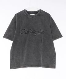 【ATELANE】硫化染 トラ刺繍、ロゴ エンボス、S/S TEE
