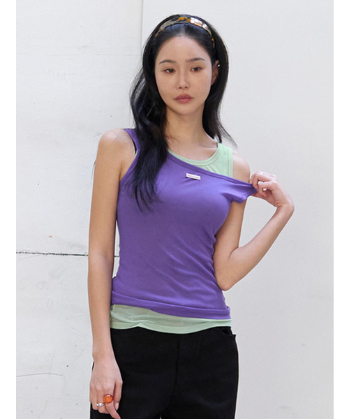 MORVE13(モルブ13)の「オールデイテンセルスリーブレス(ネイビー)(Tシャツ/カットソー・レディース・レッド/アイボリー/ミント/ブラック/バイオレット/ライトグレー/ネイビー/バーガンディー・FREE)」の10枚目の写真