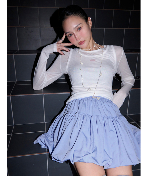 MORVE13(モルブ13)の「オールデイテンセルスリーブレス(ネイビー)(Tシャツ/カットソー・レディース・レッド/アイボリー/ミント/ブラック/バイオレット/ライトグレー/ネイビー/バーガンディー・FREE)」の13枚目の写真