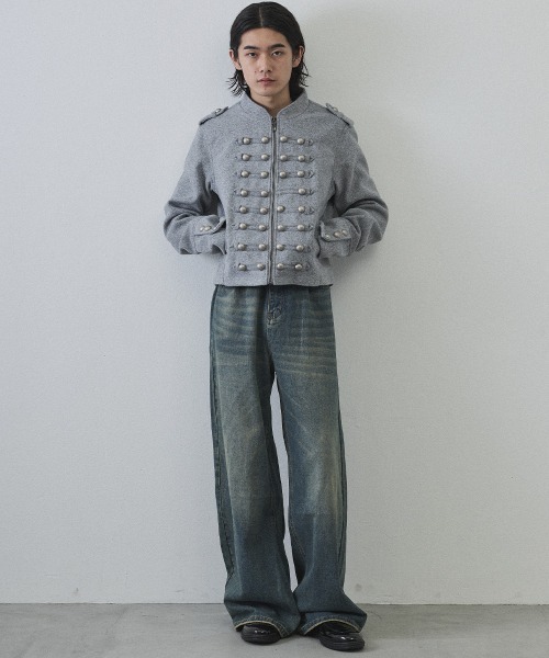 Shoowtime（ショウタイム）の「Cropped Napoleon Jacket / ショート丈ナポレオンジャケット（その他アウター・メンズ・ブラック/グレー・LARGE/X-LARGE/MEDIUM）」の5枚目の写真