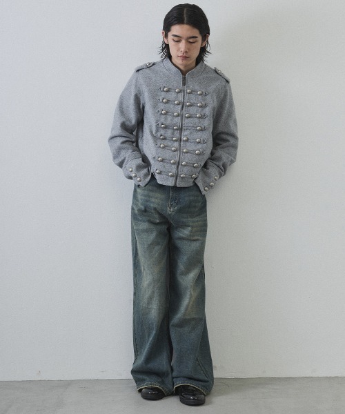 Shoowtime（ショウタイム）の「Cropped Napoleon Jacket / ショート丈ナポレオンジャケット（その他アウター・メンズ・ブラック/グレー・LARGE/X-LARGE/MEDIUM）」の13枚目の写真