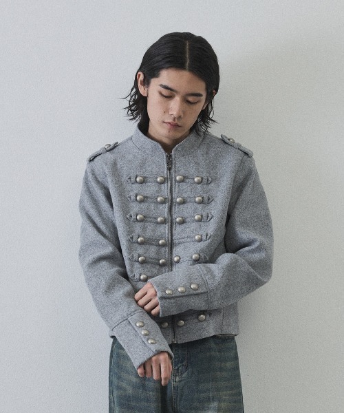 Shoowtime（ショウタイム）の「Cropped Napoleon Jacket / ショート丈ナポレオンジャケット（その他アウター・メンズ・ブラック/グレー・LARGE/X-LARGE/MEDIUM）」の17枚目の写真