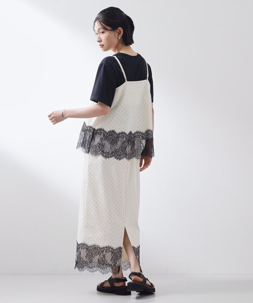 THE SHOP TK （ザ ショップ ティーケー ）の「【セットアップ可】ドット柄 裾レースナロースカート（スカート・レディース・アイボリー系/ブラック系・12/13）」の7枚目の写真