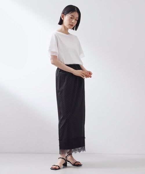 THE SHOP TK （ザ ショップ ティーケー ）の「【セットアップ可】ドット柄 裾レースナロースカート（スカート・レディース・アイボリー系/ブラック系・12/13）」の12枚目の写真