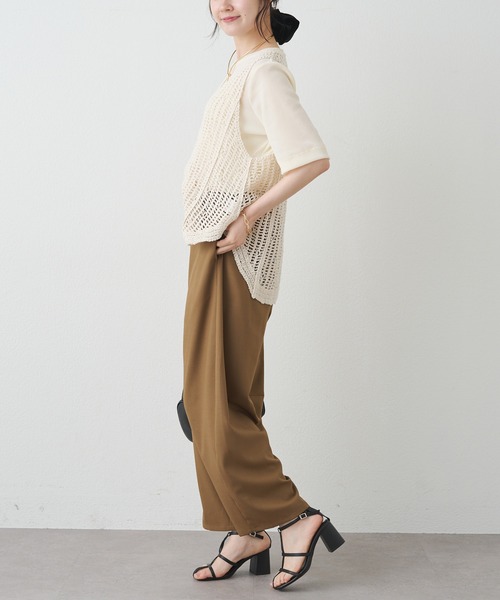 PUAL CE CIN（ピュアルセシン）の「ストレッチカーブシルエットパンツ（その他パンツ・レディース・ブラック/キャメル・FREE）」の13枚目の写真
