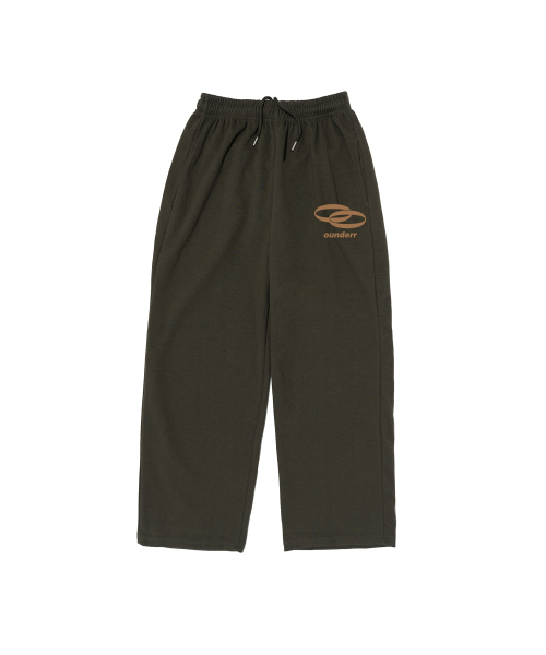 OUNDERR(オアンダーアール)の「REVERSE サークルロゴワイドパンツ(カーキ)(スウェットパンツ・レディース・その他・MEDIUM/LARGE)」の1枚目の写真