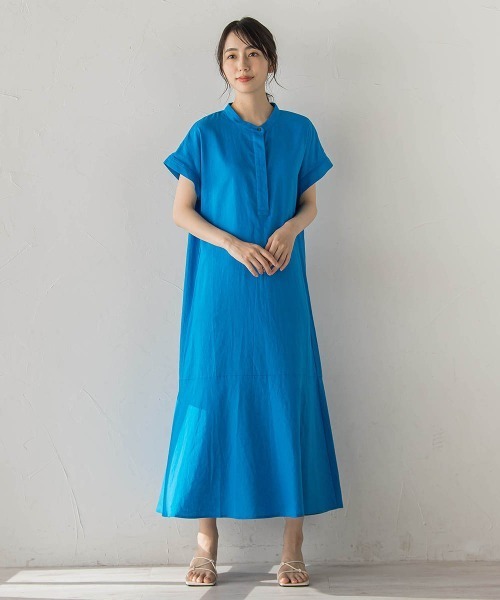 Droite lautreamont(ドロワットロートレアモン)の「レーヨン麻ポプリンワンピース(ワンピース・レディース・ブラック/ブラウン/ブルー・M/S)」の16枚目の写真