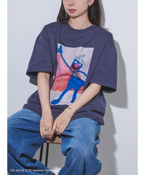 SESAME STREET(セサミストリート)の「フォトアートTシャツ(Tシャツ/カットソー・レディース・ホワイト/ライトグレー/ネイビー・L/M)」の6枚目の写真