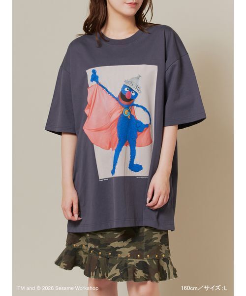 SESAME STREET(セサミストリート)の「フォトアートTシャツ(Tシャツ/カットソー・レディース・ホワイト/ライトグレー/ネイビー・L/M)」の7枚目の写真