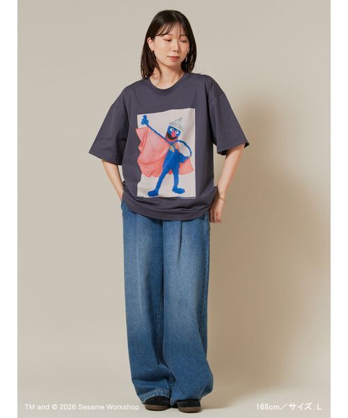SESAME STREET(セサミストリート)の「フォトアートTシャツ(Tシャツ/カットソー・レディース・ホワイト/ライトグレー/ネイビー・L/M)」の12枚目の写真