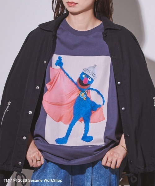 SESAME STREET(セサミストリート)の「フォトアートTシャツ(Tシャツ/カットソー・レディース・ホワイト/ライトグレー/ネイビー・L/M)」の1枚目の写真