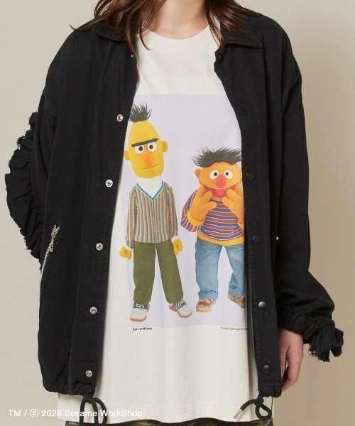 SESAME STREET(セサミストリート)の「フォトアートTシャツ(Tシャツ/カットソー・レディース・ホワイト/ライトグレー/ネイビー・L/M)」の3枚目の写真