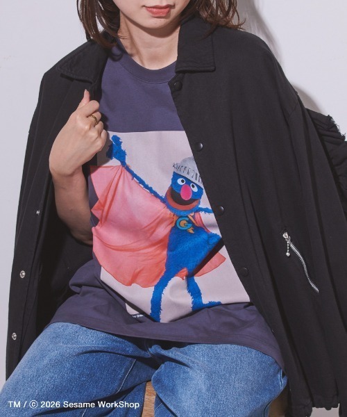 SESAME STREET(セサミストリート)の「フォトアートTシャツ(Tシャツ/カットソー・レディース・ホワイト/ライトグレー/ネイビー・L/M)」の19枚目の写真