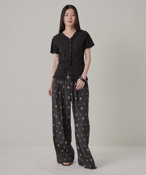 Omekashi(オメカシ)の「【リバイバル/チャーム付き】半袖フリルカーディガン(Tシャツ/カットソー・レディース・アイボリー/ブラック/ブラウン・FREE)」の22枚目の写真