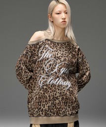 SCRIPT LOGO OFF SHOULDER SWEATSHIRT