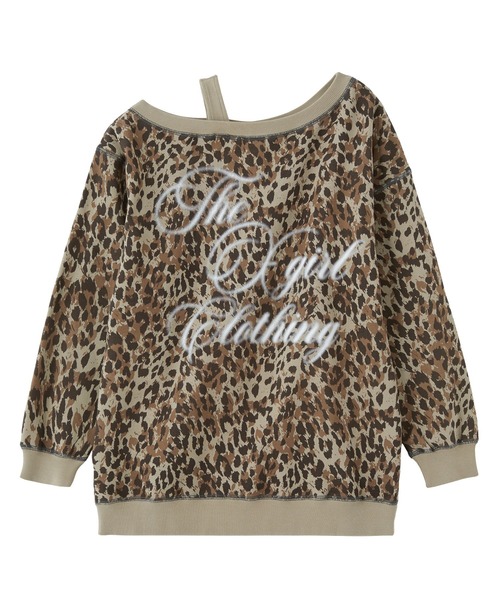X-girl(エックスガール)の「SCRIPT LOGO OFF SHOULDER SWEATSHIRT(スウェット・レディース・レオパード/カモフラージュ/ブラック・S/M)」の12枚目の写真