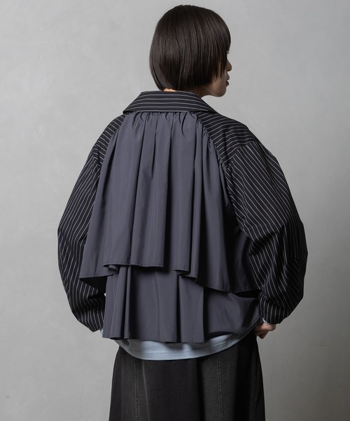 MARECHAL TERRE(マルシャルテル)の「シャツブルゾン(ブルゾン・レディース・ブラック/グレー系その他/ブラック系その他・MEDIUM)」の2枚目の写真