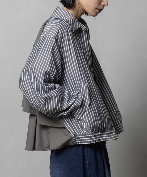 MARECHAL TERRE(マルシャルテル)の「シャツブルゾン(ブルゾン・レディース・ブラック/グレー系その他/ブラック系その他・MEDIUM)」の3枚目の写真