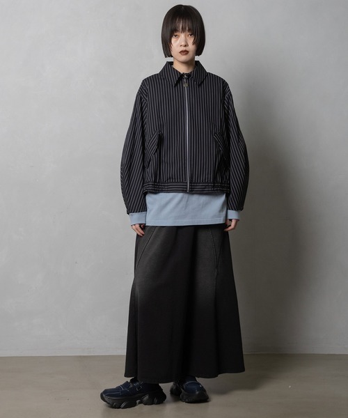 MARECHAL TERRE(マルシャルテル)の「シャツブルゾン(ブルゾン・レディース・ブラック/グレー系その他/ブラック系その他・MEDIUM)」の6枚目の写真